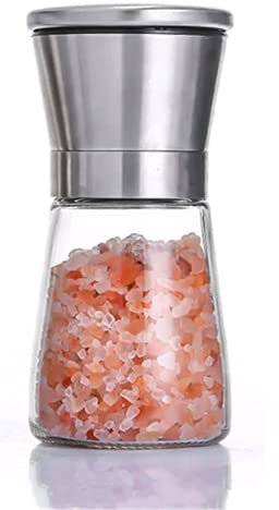 ZeeDa Macina sale e pepe in acciaio inox, regolabile, in ceramica, macinapepe e macinapepe in vetro, macinapepe e macinapepe (piccolo)
