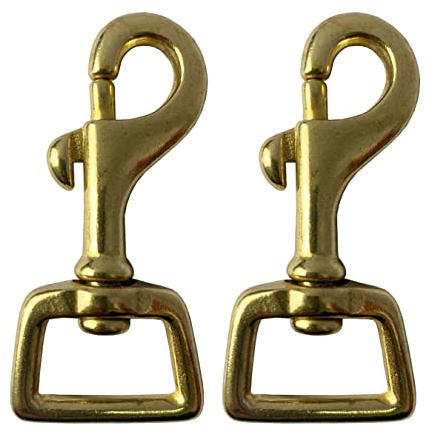 aufodara 2 karbinhakar mässing svängbar karbinhakar med vridlänk för hundkoppel, hundhalsband, väskor, fickrem, nyckelring, ryggsäckstillbehör (20 mm)