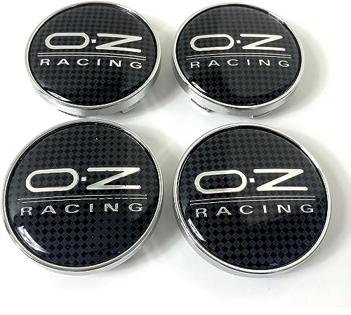 Zikger 4 Stück Radnabenkappen Nabendeckel für Oz Racing 60MM,Auto Felgendeckel mit Logo Radnabendeckel Wasserdicht Staubschutz Zubehör