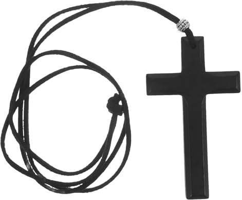 PACKOVE Croix Suspendue Ornements Pour Voiture Rétroviseur Bois Crucifix Pendentif Croix Voiture Charme Pendentif Décoration Pour Voiture Camion Décor À La Maison Noir