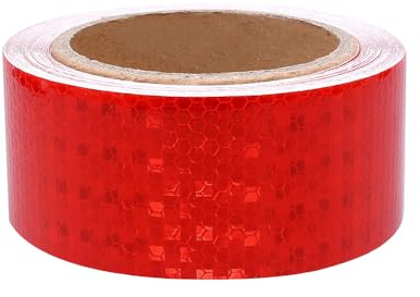 Reflective Tape, 9M x 5CM Warning Sticker High Intensity Reflector Tape Waterproof Safety Tape, 1 Pack Self-Adhesive Security Marking Tape for Vehicles Car Motorcycle Bike Helmets on Night, Red