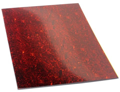 Ogdni gitarr bas pickguard tomt material, gör-det-själv-ark skrapplatta bakplatta för Strat Tele gitarr jazz P bas 29 x 44 cm (vintage röd sköldpadda)