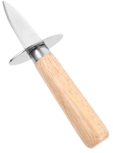 MOLUCKFU Da Ostrica Strumento Per Le Ostriche Cucchiaio Di Ostriche Apri Vongole Coltelli Da Mare Sgusciatura Delle Ostriche Sgusciatore Di Ostriche Shucker Clip Legno