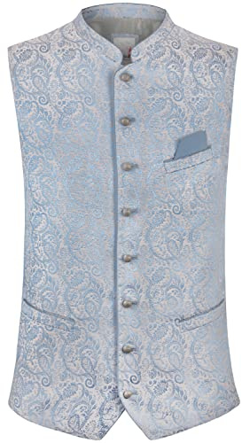 Bergfeuer Trachtenweste Silvano Gilet Tradizionale, Blu fumé, 58 Uomo