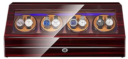 JQQJZLC Uhrenbeweger für 8+12 Speicherplätze, mit weichem, flexiblem Uhrenkissen, extrem leisem Motor, integrierter Beleuchtung, Zubehör für Uhrenschüttler