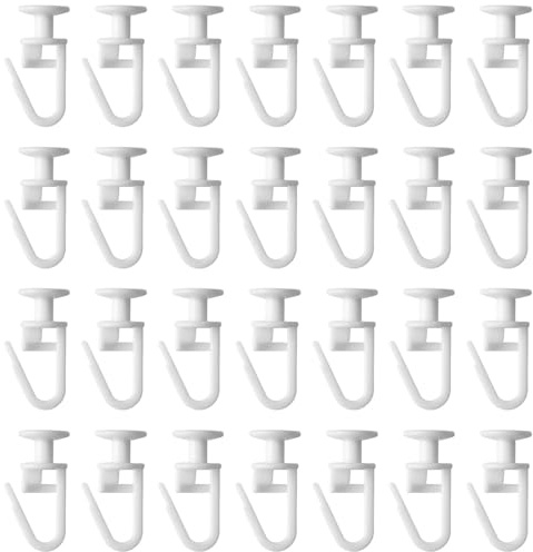 Hooks Plastic 100 Pcs Curtain Track Glider Hooks 11 mm Rail Hooks Curtain Rail Gliders for Window Door Shower Curtains