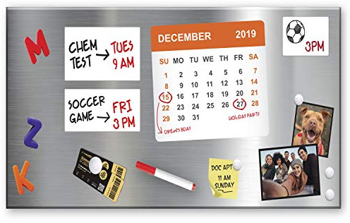 Essentially Yours Magnet and Message Board | Large Mountable 30 x 14 x 0.7 Inch Steel Bulletin Board (Silver)