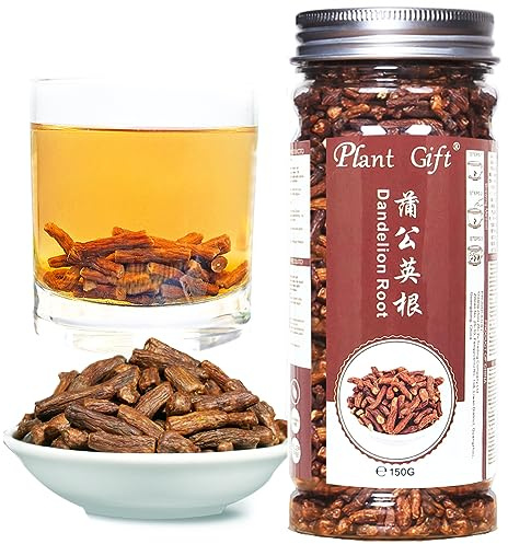 Plant Gift 100% Pure Dandelion Root Tea, Natural Source of Vitamins, Minerals, and Antioxidants, Detox Tea Dandelion Root Tea 130g/4.58oz