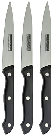PARENCE - Lot de 3 couteaux de table à lame acier inoxydable. Ensemble de couteau pour la table type couteau à steack. Longueur de 22.5 Cm