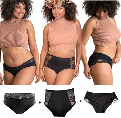 Oséclore Culotte Menstruelle Ultra Absorbante - Flux Moyen et Abondant - Règles - Fuites Urinaires - Lavable et Réutilisable - Coton et Bambou Bio Oeko TEX - Pochon de Lavage