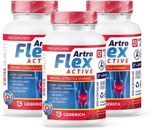 (3 Pacchi) ARTROFLEX ACTIVE | Integratore per il Benessere delle Articolazioni | Con Glucosamina, MSM, Condroitina, Collagene Marino, Vitamina C, Magnesio, Zinco ed Estratti Vegetali | 30 Capsule