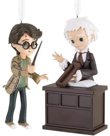 Hallmark Storied Moments, Harry Potter & Ollivander Ornament, Harry Potter Plastic Tree Decoration, Gifts for Christmas