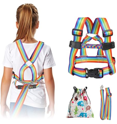 Säkerhetssele koppel för stora barn med grepphandtag, promenadkoppel med knytband för autism, speciella behov, aktiv ADHD ASD