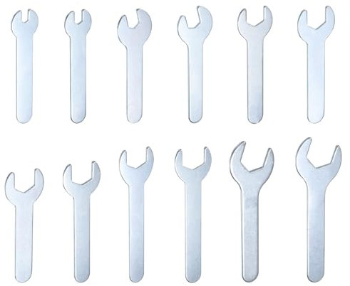 sourcing map Open End Wrench 4/5.5/7/8/11/12/13/15/17/19/22/23mm Metric U-Shaped Single Open Ended Spanner Super Thin Small Flat Head Galvanizing Wrench for Automotive Repair Furniture Assembly