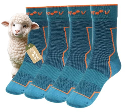 Towintec 2 Paar Merino Wolle Wandersocken Herren & Damen Outdoor Trekkingsocken Thermosocken Baumwolle kompressionssocken Atmungsaktiv Gepolstert Laufsocken Thermo Stockings Sportsocken