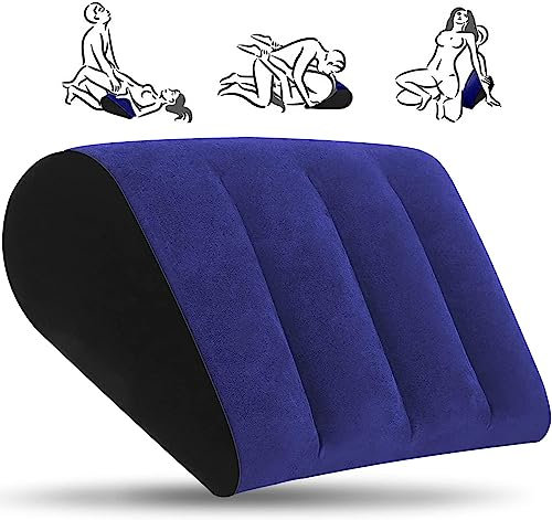 Upgraded Sex Pillow Position Cushion for Couple, Triangle Inflatable Ramp Sex Furniture for Bedroom Positioning for Deeper Position Support Pillow Men Women Couples Sweater huy-7, Blue