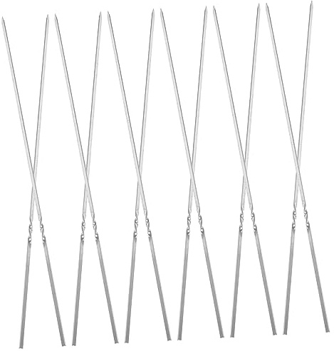UKCOCO 50piezas Brochetas De Espesas Para Asar Reutilizables Para Carne y Verduras Brochetas De Acero Inoxidable Para Barbacoa Para Parrillas