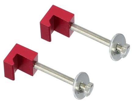 sourcing map 2 ganci a J Crossover, kit di montaggio per cassetta degli attrezzi in alluminio per camion pickup, montaggio cassetta degli attrezzi, superficie anodizzata con dadi di fissaggio, rosso