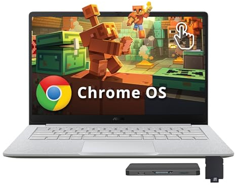 ASUS Chromebook CX 14 FHD Touchscreen Laptop, Intel Celeron N4500, 8GB LPDDR4X, 288GB Storage (128GB eMMC+160GB Docking Station Set), Intel UHD Graphics, HD Camera, WiFi 6, Chrome OS, Pure Gray
