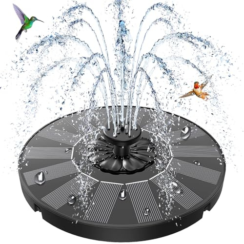 SZMP Fontana Solare, Pompa ad Acqua Solare Circolare 2026 Nuovo Fontana da Giardino, Fontana Solare da Giardino Esterno con 8 Ugelli, per Bagno per Uccelli, Acquario, Stagno o Decorazione del Giardino