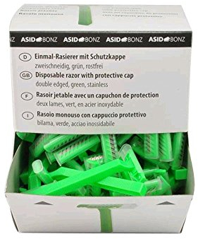 100 Stück rostfreie Einmal-Rasierer mit Schutzkappe einschneidig, Einwegrasierer, Rasierer