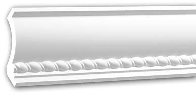 PRO[f]home® - Eckleiste 150208 Zierleiste für indirekte Beleuchtung Stuckleiste Neo-Empire-Stil weiß 2 m Profhome