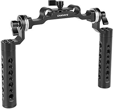 CAMVATE 15mm Rod Clamp Handgrip with Rosette M6 Mount Connection for DLSR Camera Shoulder Rig - 2255