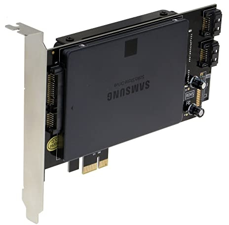 SEDNA PCI Express (PCIe) Dual 2.5 Inch SSD/HDD Mounting Adapter - Short Double Side SSD Version - Built in Power Circuit, No SATA Power Connector