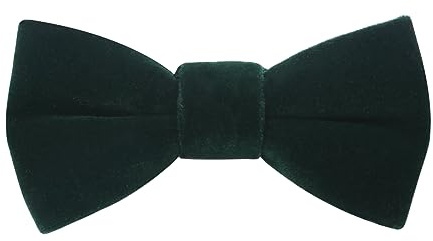 HOULIFE Nœud papillon pour enfants garçons - Nœud papillon ajustable pour filles en velours pré-noué, nœuds papillon unis avec papillons pour fête, bal, banquet, mariage avec boîte cadeau, vert foncé