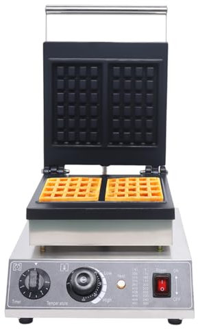 Macchina per waffle 1500 W Macchina per waffle Rettangolare 2 Griglia Doppia Antiaderente Piastra per waffle Commerciale Macchina per cialde Antiaderente Padella per Panetterie, Ristoranti Chioschi