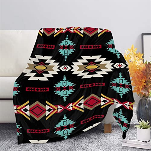 Navajo, ultraleichte, weiche Überwurfdecken für Kinder und Erwachsene, Aztekenmuster, geometrischer Druck, Fleece-Bettwäsche, 101,6 x 76,2 cm