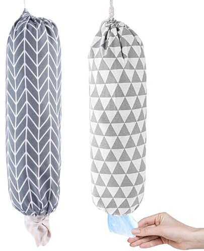 Parthan 2 Pcs Plastic Bag Holder, Carrier Bag Storage, Carrier Bag Holder, Dispenser Hanging Storage Bag, Carrier Bag, Holder Storage for Carrier Bag Storage Holder Kitchen Travelling Supplies