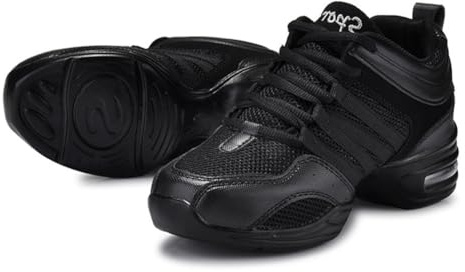 Hixingo Zapatillas de Deporte Jazz para Mujeres, Zapatos de Baile Antideslizantes Baile Sneaker, Ligeros Transpirables para Fitness y Entrenamiento de Danza