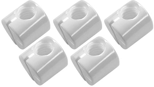 cyclingcolors 5x Ecrou Cylindrique Ferrure Assemblage M8 Boulon Plot Fendu Plastique Connecteur pour Meuble Chaise Lit Berceau Etagère, Blanc