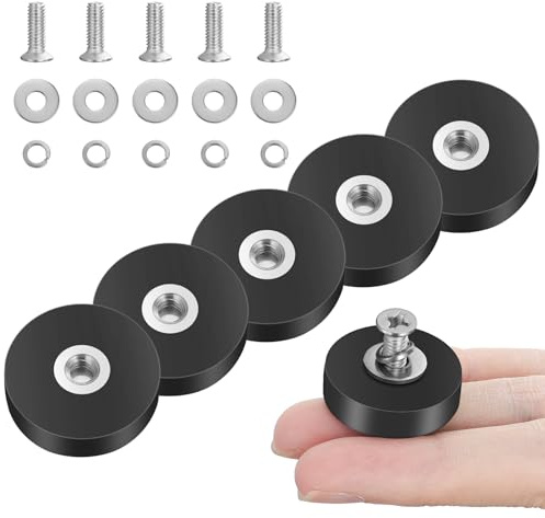 Adiwo 5 stycken neodymmagneter gummerade, Ø 22 mm magnetisk monteringsbas, för fordon, lampor, fastsättning av verktyg, skruvar öglor eller krokar, sällsynta jordmagneter, lastsäkring