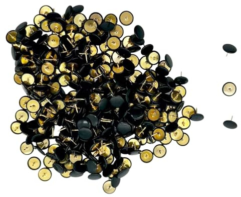YSDINK 300 Piezas Chinchetas Multicolor - 10 x 10MM Pins para Pizarra de Corcho y Avisos, Ideal para Oficina y Hogar (Negro)