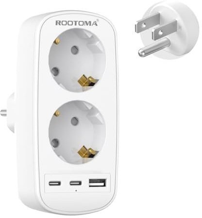 USA Adapter Steckdose, Reiseadapter USA mit 3USB, Adapter Amerika Deutschland Stecker 2-Fach, Typ B für Amerika, Thailand, Mexiko, Kanada, Wand Ladegerät