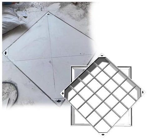 Dräneringsränna rostfritt stål – kaklock för parker, osynligt försänkt avloppslock för trottoarer i gatuträdgården, dolt schaktlock för områden med hög fotgängartrafik (11,8 x 23,6 tum)