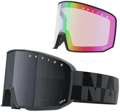NAKED Optics SOLAR Gafas de esquí para hombre y mujer, resistentes gafas de esquí unisex para hombre y mujer, gafas de nieve de alta calidad con sistema magnético para lentes intercambiables (opcional