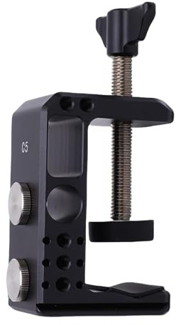 Denash C Clamp Camera Mount, Aluminiumlegeringsskrivbordet med 1/4 3/8 Tum Lokaliserande Hål, 38 Mm Snabb Frigöringsbas för Stativljusstativ