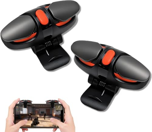 xruc Gatillos para Móvil Gaming L1R1 de 4 Dedos, Mando Móvil Trigger para PUBG Mobile Call of Duty, con Trigger Telefono Gaming y Joystick de Alta Sensibilidad, Compatible con iPhone Android