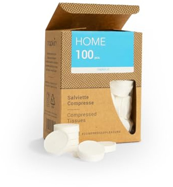 NAPKIN HOME 100 Mini Salviette Compresse Sfuse in 100% Viscosa purissima, Anallergiche e Biodegradabili - Conf. 100 pz
