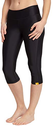 iQ-UV Sport Leggings für Damen 3/4 Schwarz XL – Elastische Dreiviertel Caprihose für Damen für Sommer – Atmungsaktive Sporthose ideal für Aktiv- und Wassersport – Öko Tex 100 Zertifiziert