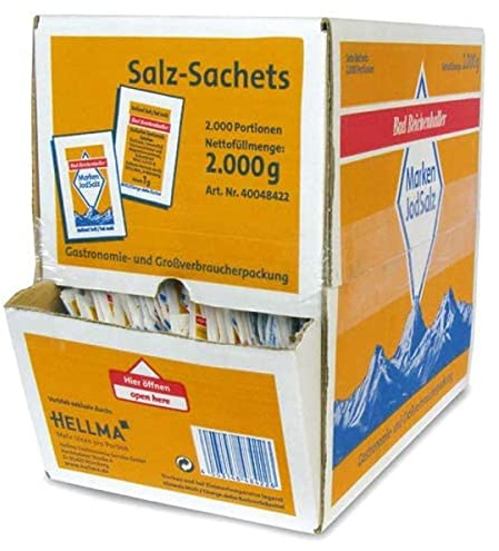 Bad Reichenhaller Speisesalz, jodhaltig, Packung, 2.000 Portionen à 1 g (2 kg)