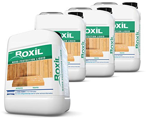 Roxil Wood Protection Liquid - 4x5 Litre - Weatherproofs and Protects Decks, Fences, Garden Furniture and Any Outdoor Timber
