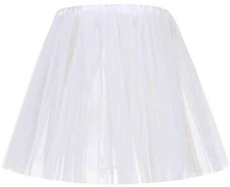 Xmiral Tutu Damen Rock Tüllrock Kurz Ballet 3 Layers Tanzkleid Zubehör für Frauen Mädchen (One Size, b Weiß)