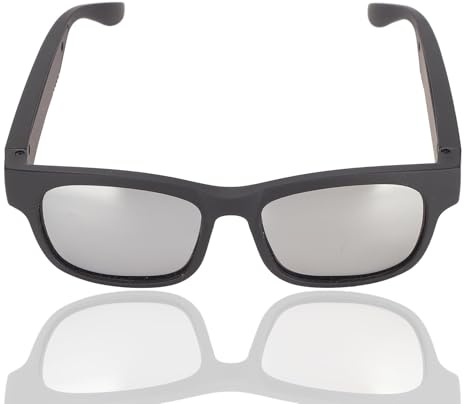 Intelligente Brille Bluetooth-Musik-Sonnenbrille für Männer und Frauen, drahtlose Stereo-Kopfhörer für Mobiltelefone und Tablets, Silber grau