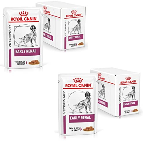 Royal Canin Veterinary Early Renal | Pack Double | 2 x 12 x 100 g | Aliment Complet diététique pour Chiens Adultes | pour Le Soutien de la Fonction rénale | Morceaux en Sauce