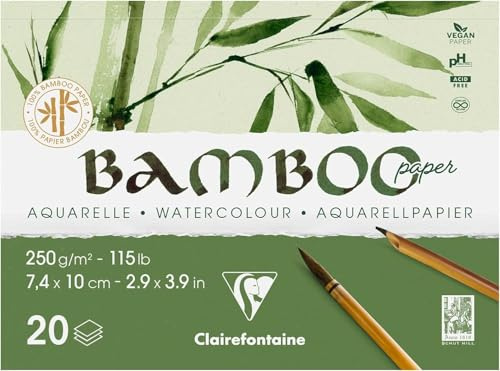 Clairefontaine 975910C - Bloc collé 20F Bambou 250g 7,4x10cm A7 P
