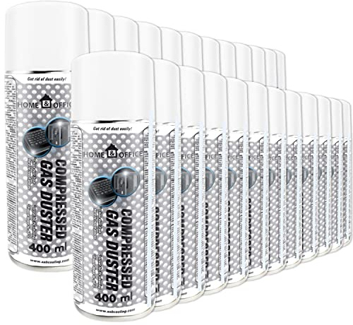 AABCOOLING 24x400 ml Home&Office Compressed Gas Duster - Luftdammare för dator, tangentbord, annan kontorsutrustning, luftkompressor, tryckluft för PC, tangentbordsrensare, aerosol, K2